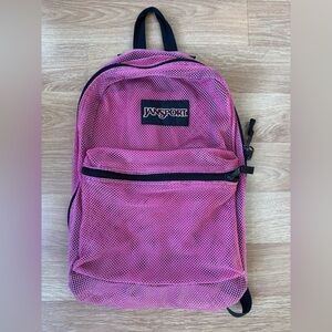 Jansport‎ bright pink mesh backpack! Excellent condition! Beach bag!